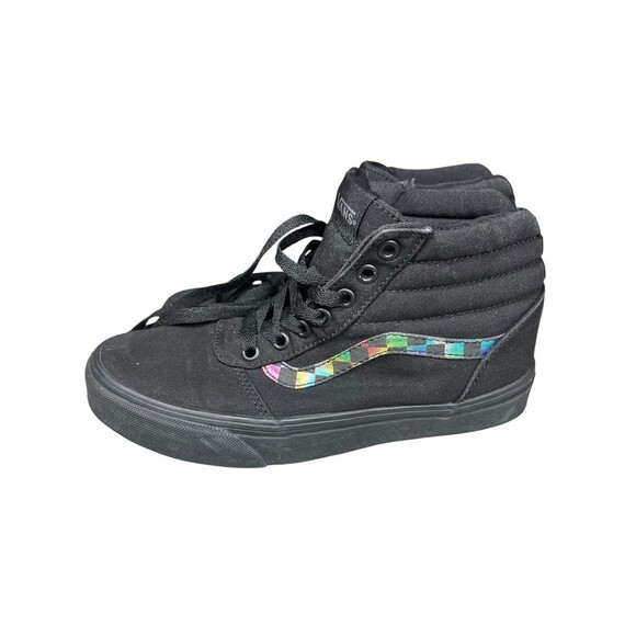 Vans Women’s Shoes Size 8 Ward Iridescent Black SK8 Hi Top Sneakers Skater EUC - Picture 3 of 7
